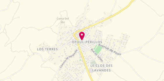 Plan de Ô délices Opoulencs, 12 Rue de la Toue, 66600 Opoul-Périllos