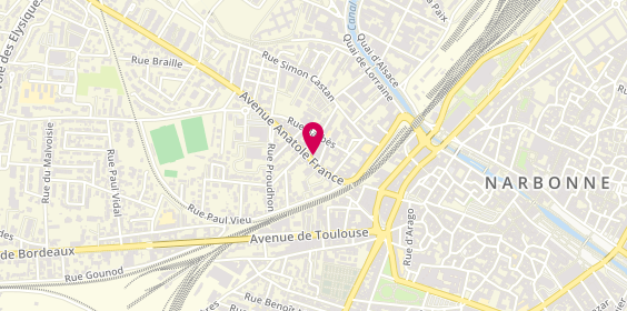 Plan de La Rôtisserie d'Anatole, 12 avenue Anatole France, 11100 Narbonne