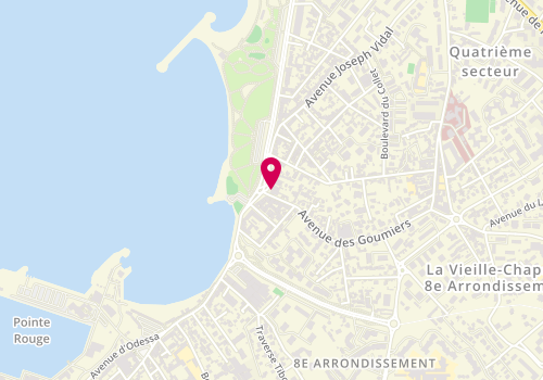 Plan de Rôtisserie Georges & Pierre, 27 avenue de la Pointe Rouge, 13008 Marseille