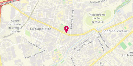 Plan de La Parisienne, 257 avenue de la Capelette, 13010 Marseille