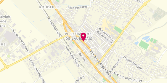 Plan de Aux Délices du Lauragais, 114 Rue de la République, 31290 Villefranche-de-Lauragais