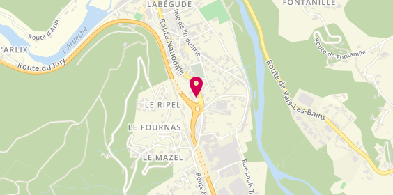 Plan de Boucherie-Charcuterie-Traiteur Meje, 108 Route Nationale, 07200 Labégude