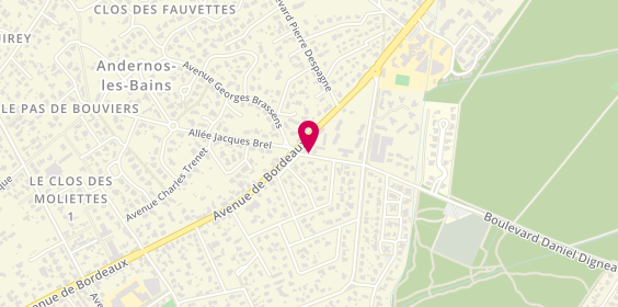 Plan de Aux Saveurs Andernosiennes, 120 Avenue de Bordeaux, 33510 Andernos-les-Bains