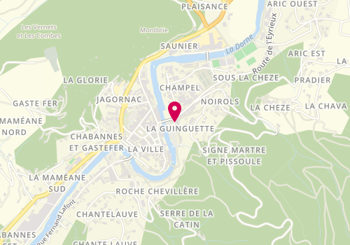 Plan de Poissonnerie Traiteur, 4 place de la Guinguette, 07160 Le Cheylard