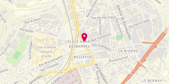 Plan de Boucherie Gilles Bayle: Boucherie Charcuterie Traiteur, 17 Pl. Bellevue, 42100 Saint-Étienne