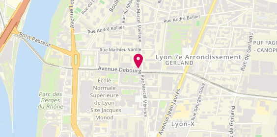 Plan de Brasserie Debourg, 29 avenue Debourg, 69007 Lyon