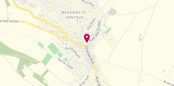 Plan de Aux Délices de Messigny, 2 place de l'Église, 21380 Messigny-et-Vantoux
