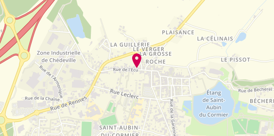 Plan de Boucherie Charcuterie Mickaël Gesbert, 20 Rue de l'Écu, 35140 Saint-Aubin-du-Cormier