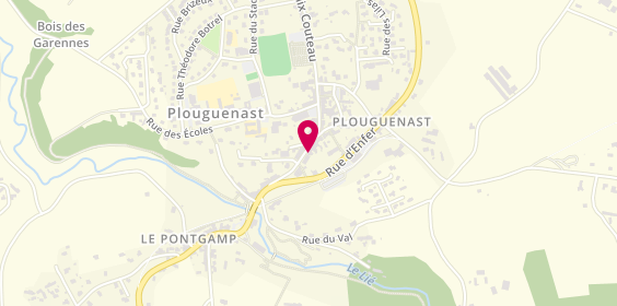 Plan de Boucherie Charcuterie RIBEIRO, 12 Rue du Général de Gaulle, 22150 Plouguenast-Langast