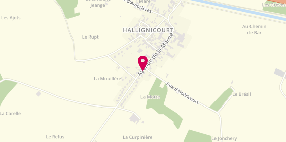 Plan de Les 1000 Saveurs, 51 avenue de la Marne, 52100 Hallignicourt