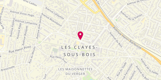 Plan de Boulangerie-Traiteur-Pizzeria Les Saveurs des Clayes, 13 avenue Jules Ferry, 78340 Les Clayes-sous-Bois