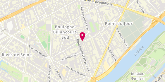 Plan de Morcet Traiteur Boulogne, 107 Bis Rue Point du Jour, 92100 Boulogne-Billancourt