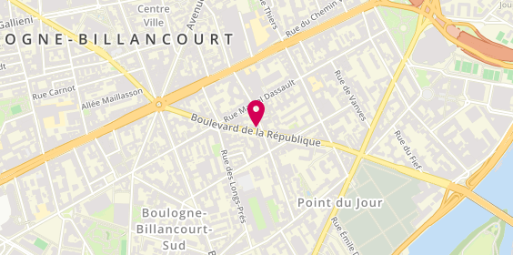Plan de Au Pain de Boulogne, 64 Boulevard de la République, 92100 Boulogne-Billancourt