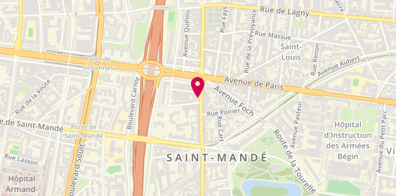 Plan de Gourmet d'Asie, 8 avenue du Général de Gaulle, 94160 Saint-Mandé