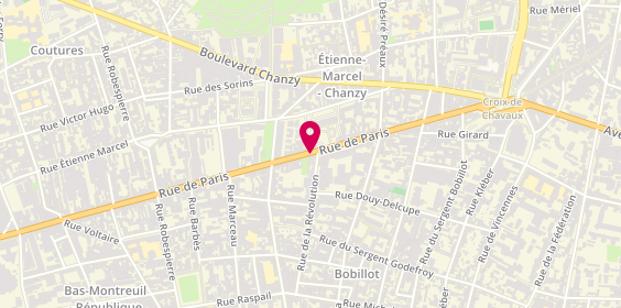 Plan de La Table Fleurie, 103 Rue de Paris, 93100 Montreuil