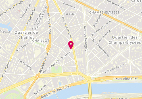Plan de Noura Traiteur, 33 Avenue Pierre 1er Serbie, 75116 Paris