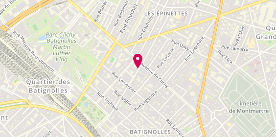 Plan de Greek Factory traiteur grec Paris 17, 47 Rue des Moines, 75017 Paris