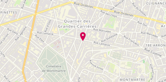 Plan de Avec Ceux-Ci, 54 Rue Damrémont, 75018 Paris