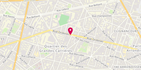 Plan de Au Pain d'Autrefois, 83 Rue Damrémont, 75018 Paris