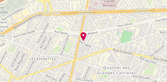 Plan de Le Palais HBK, 7 Rue Lagille, 75018 Paris