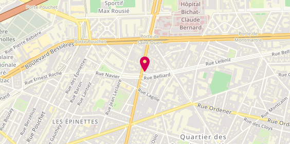 Plan de Lotus Rouge, 132 avenue de Saint-Ouen, 75018 Paris