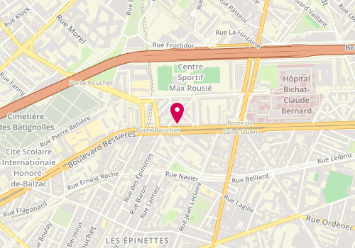 Plan de Sushi Yao, 34 Boulevard Bessières, 75017 Paris
