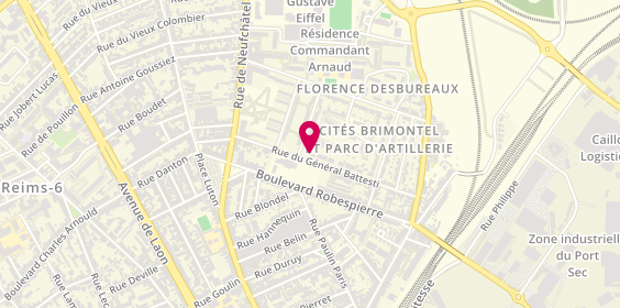 Plan de Chabeaux Traiteur, 5 Rue du Général Battesti, 51100 Reims