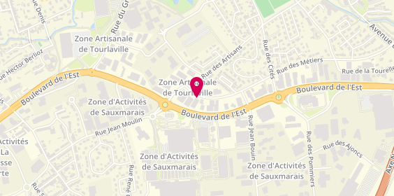 Plan de Le Dauphin Bleu, 72 Rue des Métiers, 50110 Tourlaville